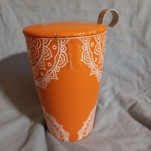 Tea Forté Kati Cup Chakra Terra Orange Cup with Infuser Basket & Lid (081824B)